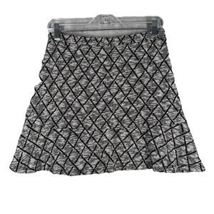 Margaret M Skirt Womens Small Black Cream Geometric A-Line Mini Neutral Preppy